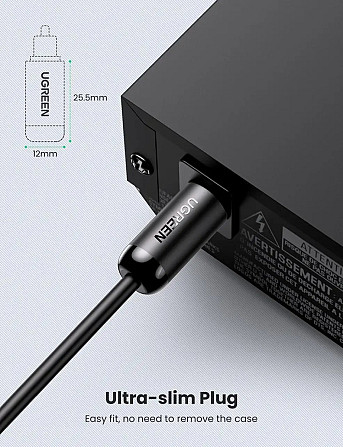 Кабель оптичний UGreen AV122 Toslink-Toslink Optical Audio Cable 70892 (Чорний, 2м) Николаев - изображение 8