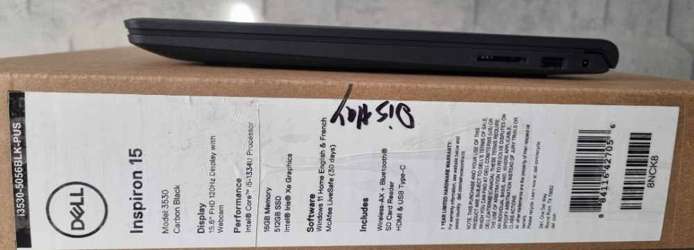 НОВИЙ Dell INSPIRON 15 3530/I5-1334U/DDR4-16 gb/SSDM2-512/  120HZ. Харків - фото 7