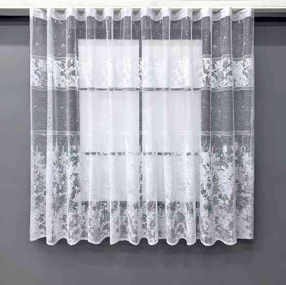 Тюль жакард VR-Textil № 1604т Арка на кухню колір білий 200х160 см (53-0178) Київ