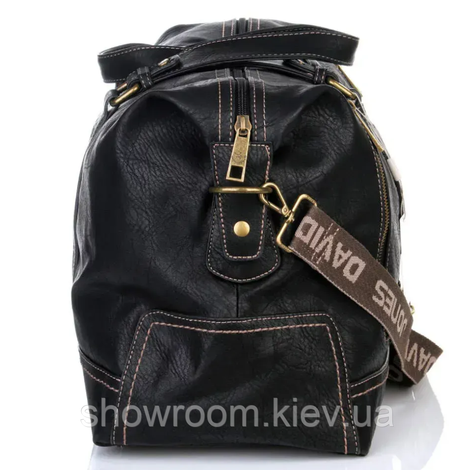 Чоловіча дорожна сумка саквояж David Jones (7920) чорна Київ - фото 3