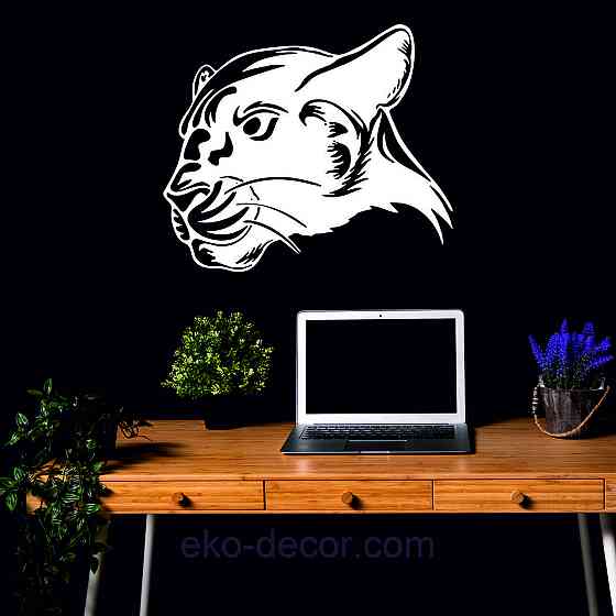 Декоративное настенное Панно «Пантера», Декор на стену 70*59 см, Белый Киев