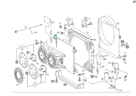 Mercedes-Benz  A1638300170 Радіатор кондиціонера ML W163 Одеса