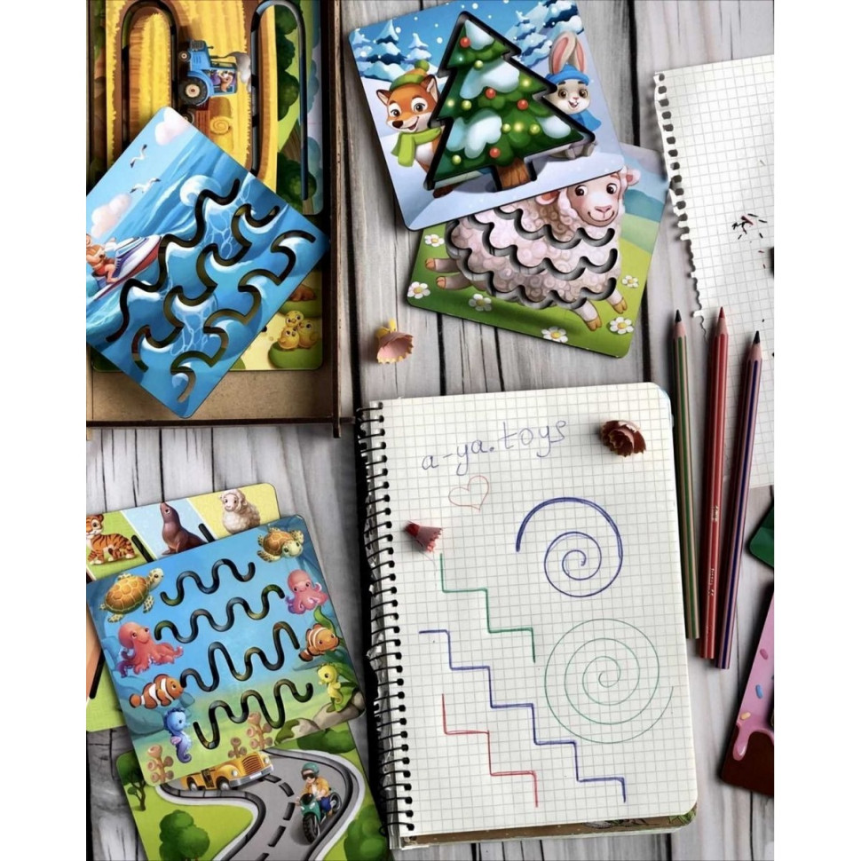 Деревянные трафареты для детей Ubumblebees (ПСФ094) PSF094 маленькие 12 шт Винница - изображение 3