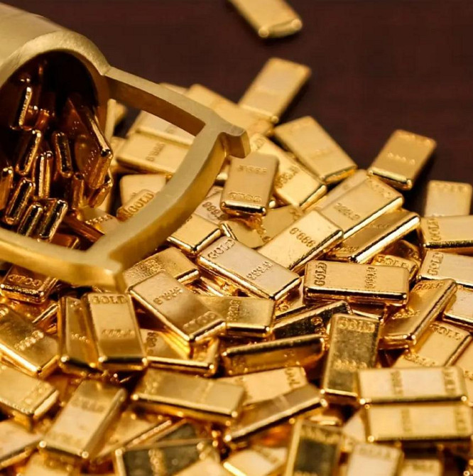 Набір з 50 міні золотих злитків 1×6 мм | Фен-шуй декор для залучення багатства та удачі | Талісман д Київ - фото 1