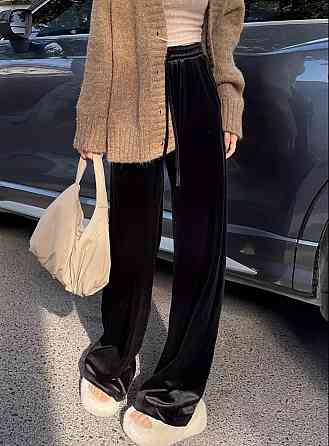 Женские повседневные брюки прямого кроя из мягкой ткани велюр 48/52 Одесса