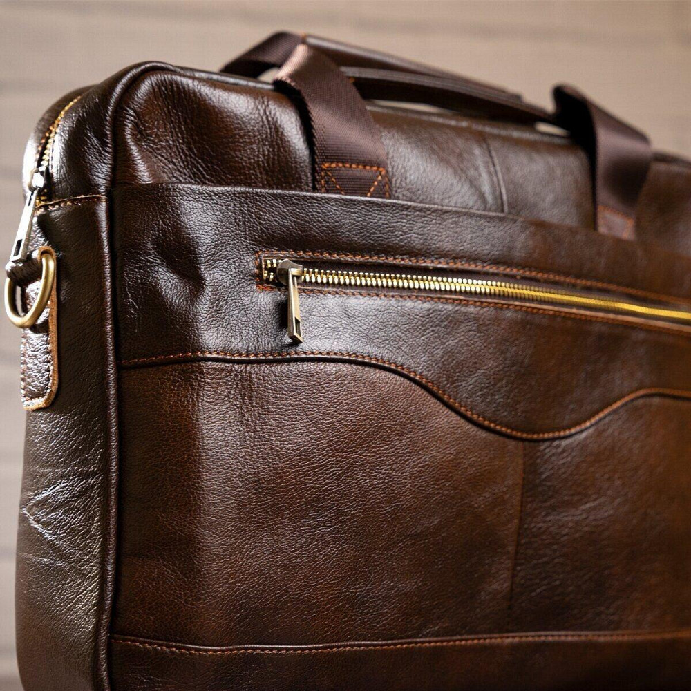 Сумка мужская под ноутбук Vintage 14669 Коричневая Киев - изображение 10