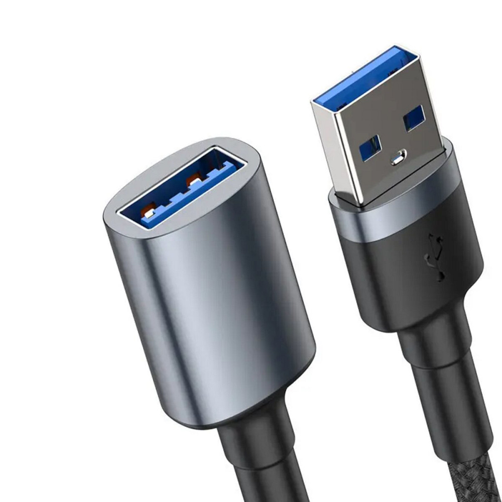 Кабель Baseus cafule Cable USB3.0 Male TO USB3.0 Female 2A 1m Dark gray Киев - изображение 1