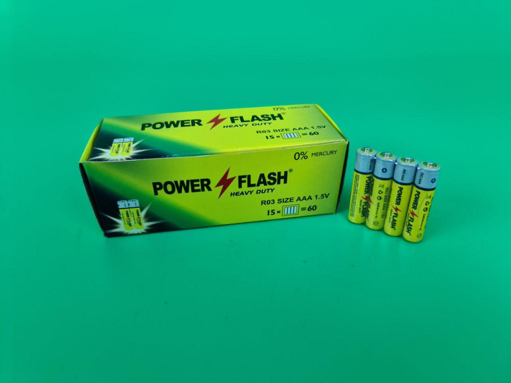 Элемент питания Батарейка POWER FLASH (ААА R3) солевые (Б-4) (4 шт) Харьков - изображение 1