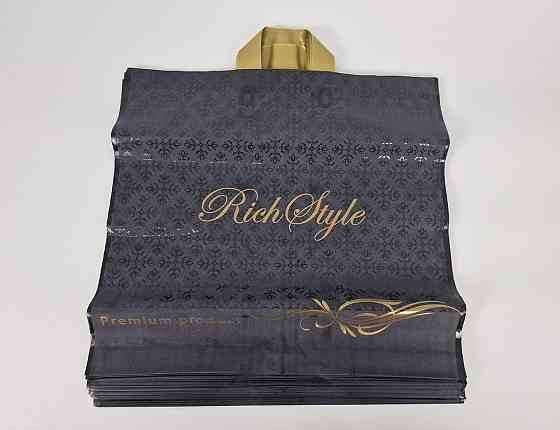 Пакет із петльовою ручкою 45*43(65 мкм)"Орнамент чорний Ренпако (25 шт.) Харків