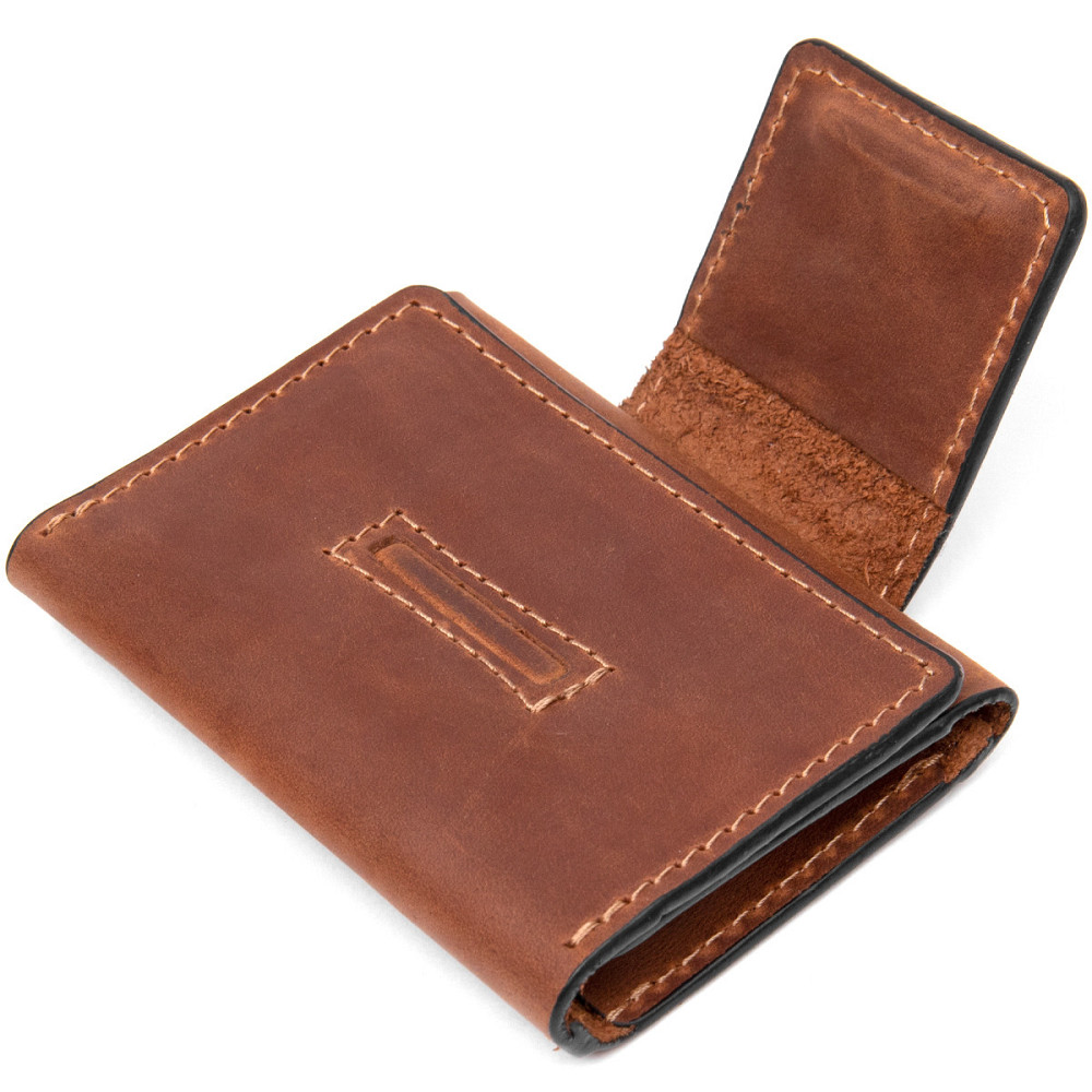 Шкіряна вінтажна візитниця GRANDE PELLE 11406 Коричневий Київ - фото 5