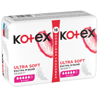 Гигиенические прокладки Kotex Ultra Soft Super 16 шт. (5029053542690) Винница - изображение 3