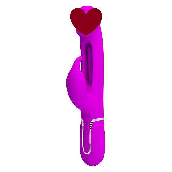 Вибратор-кролик с язычком в корпусе Pretty Love Twinkled Tenderness 3в1, фуксия, 23.2 х 3.7 см Sex Aura Киев