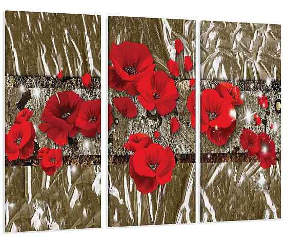 Модульная картина Абстракция Цветы Маки Art-225_XXL 53x100 см Киев