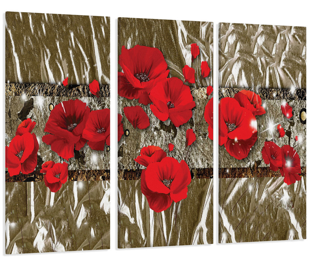 Модульная картина Абстракция Цветы Маки Art-225_XXL 53x100 см Киев - изображение 1