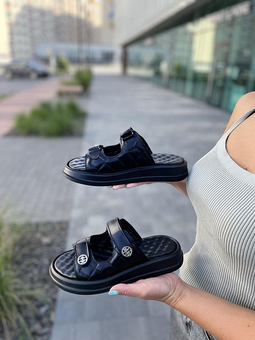 Edan Instruments Шльопанці жіночі EDAN 777 чорні (літо, шкіра натуральна) (5133) 36 Коломия - фото 1