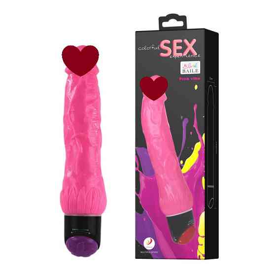 Вібратор - Colorful Sex Experience Pink, 25 см Sex Aura Київ
