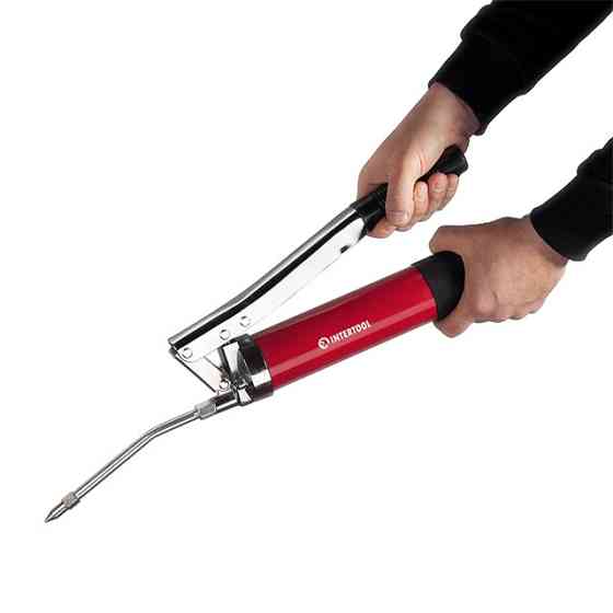 Шприц для смазывания, двухплунжерный, 600 см3, с гибким шлангом INTERTOOL HT-0060 Киев