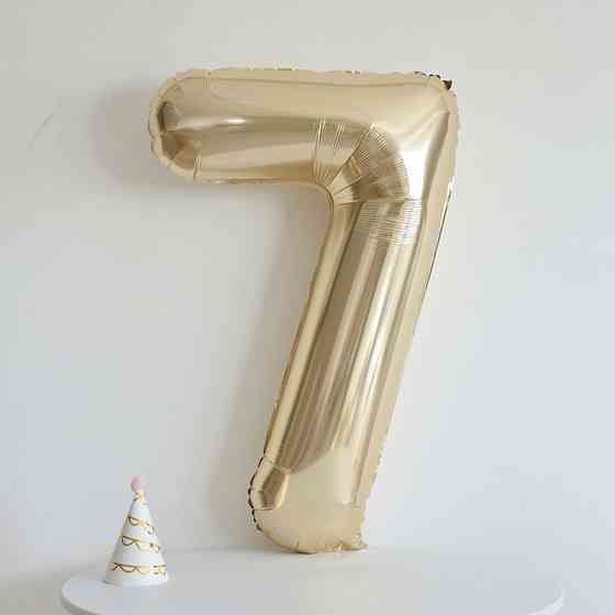 Шарик цифра 7 фольгированная 40 дюймов шампань Киев
