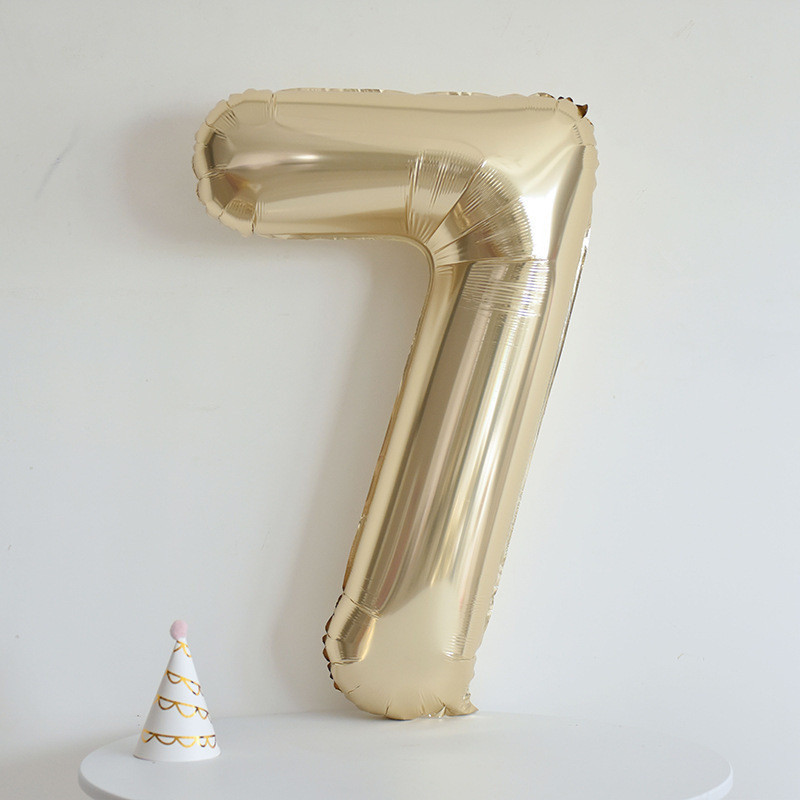 Шарик цифра 7 фольгированная 40 дюймов шампань Киев - изображение 2