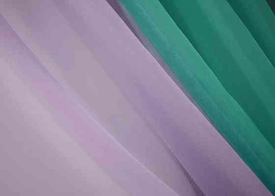 Кухонные шторы VR-Textil № 017к комбинированные с подвязками бирюзовый с сиреневым 265х170 см (52-1058) Киев