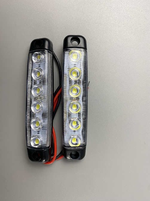 Ліхтар LED габаритний світлодіодний 24V IP67 6 led діодів SMD білий , оптична лінза + кріплення для авто Мукачево - фото 5