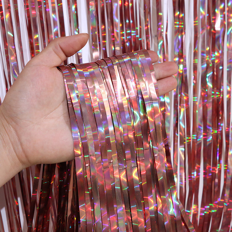 Дощик на фотозону з голограмою 2 м на 1 м рожеве золото Київ - фото 1