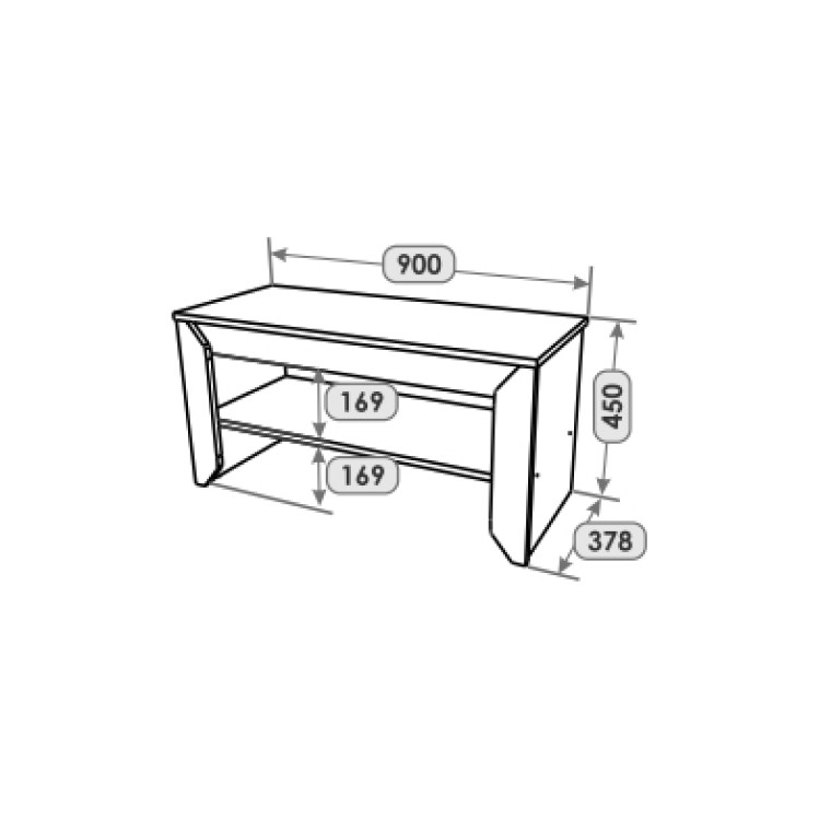 Тумба для обуви Эверест Нордик-900 90х38х45 см Графит + Дуб крафт золотой (DTM-5546) Львов - изображение 5