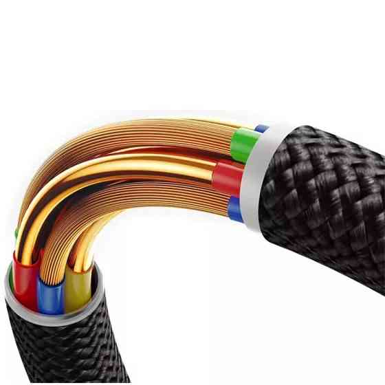 Кабель Baseus Dura 2м для швидкої зарядки USB-C Червоний+Чорний Київ