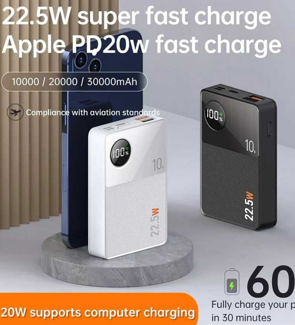 Павербанк Power bank УМБ Q8 - 30000mAh. Black. Киев - изображение 5