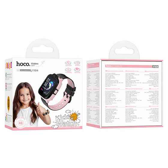 Дитячий смарт-годинник Hoco Y104 42mm. SIM 4G. Wi-Fi. 700 mAh. IP65 Pink Київ