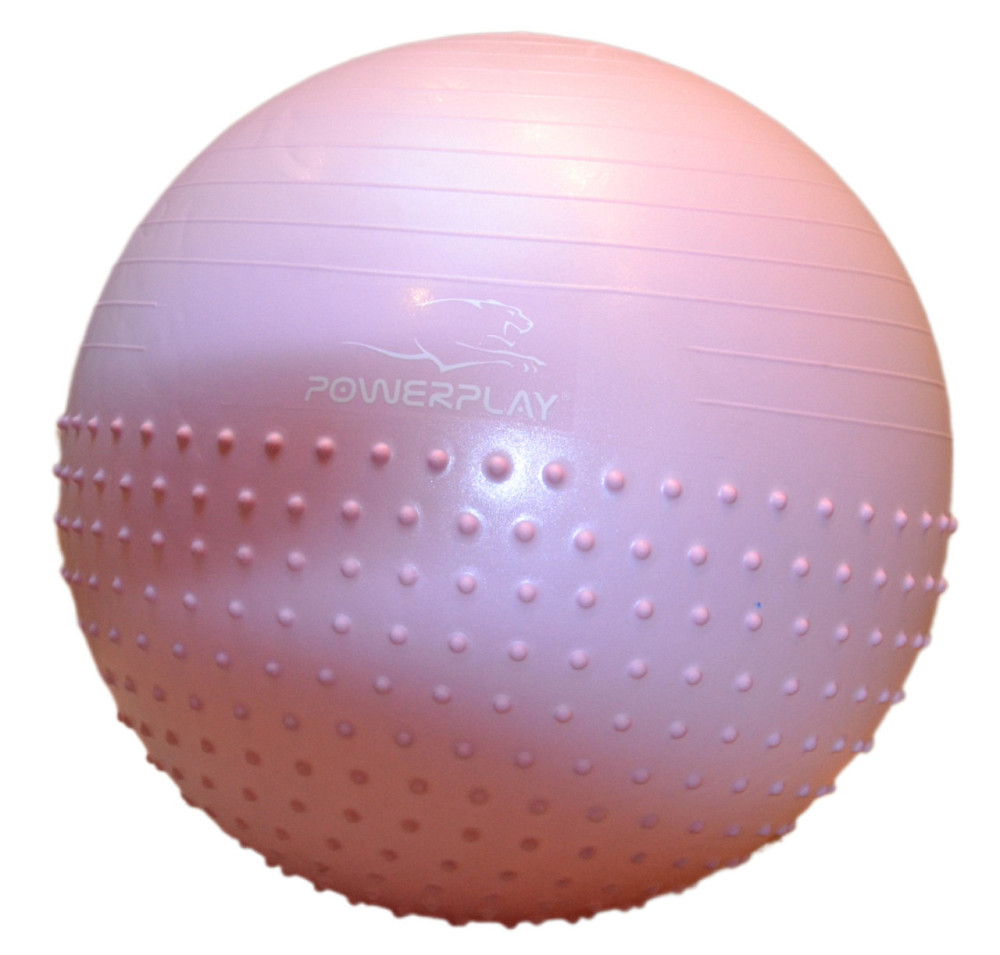 М'яч для фітнесу (фітбол) напівмасажний PowerPlay 4003 Ø65 cm Gymball  Ліловий + помпа Луцьк - фото 7