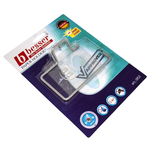 Тримач для паперових рушників 13*7,5*3,5см хромована сталь з кріпленням Smart Sticker Besser Житомир - изображение 1