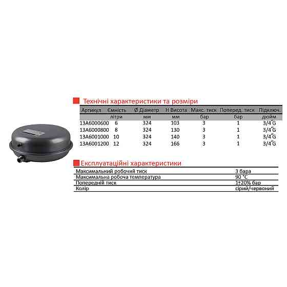 Бак Zilmet oem-pro для монтажу в котли Арт 541 8л. 3bar ( 13A6000815 ) (000001447) Київ