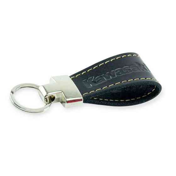 Брелок kawasaki шкіряний тиснений чорний, прострочений, метал. затискач Мукачево