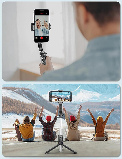 Висувний штатив для селфі-палиці kzomKzoo Штатив kzomKzoo Selfie Stick зі знімним бездротовим пультом дистанційного керування 4 в1 Київ - фото 9
