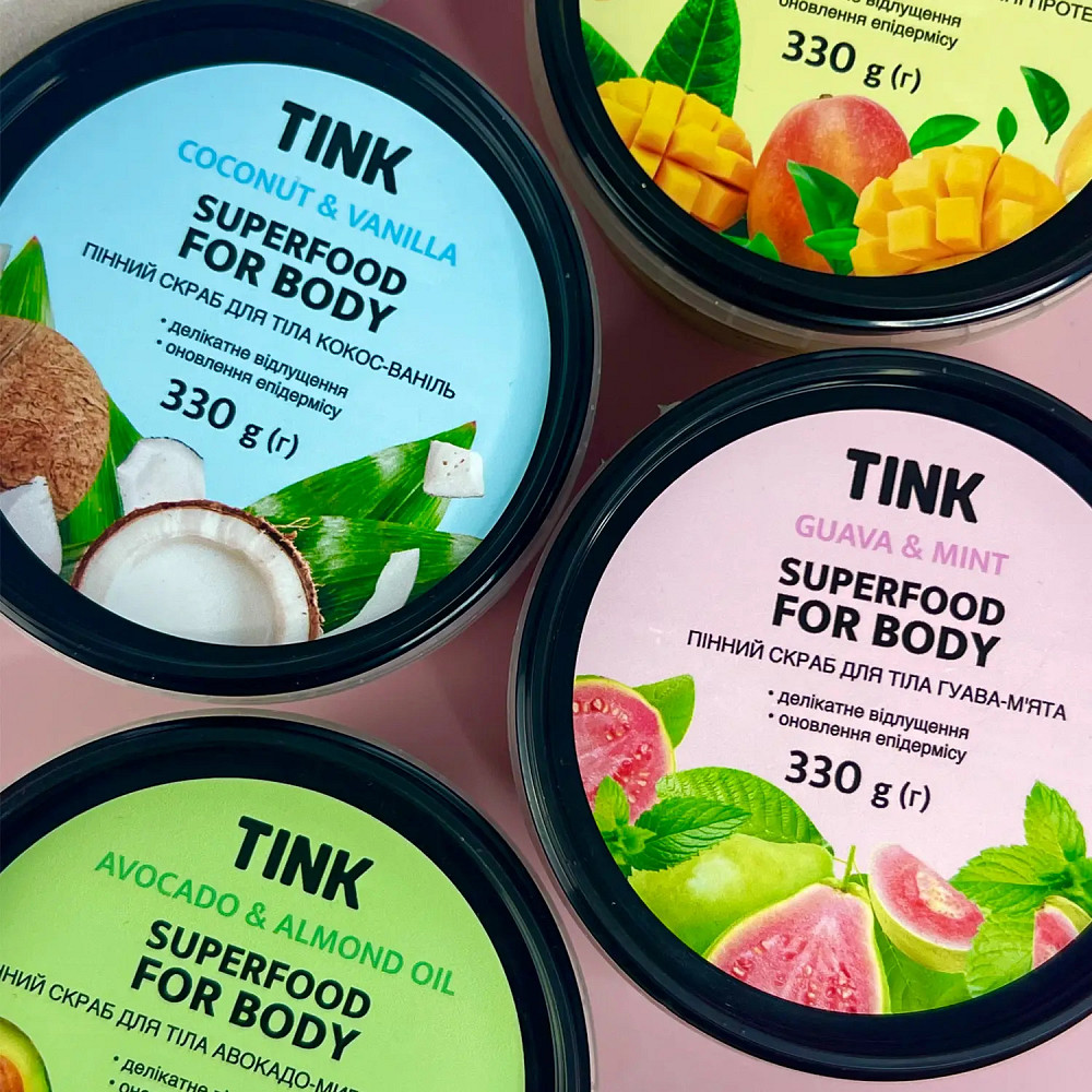 Скраб для тіла пінний Авокадо-Мигдальна олія Tink 330 г Київ - фото 6