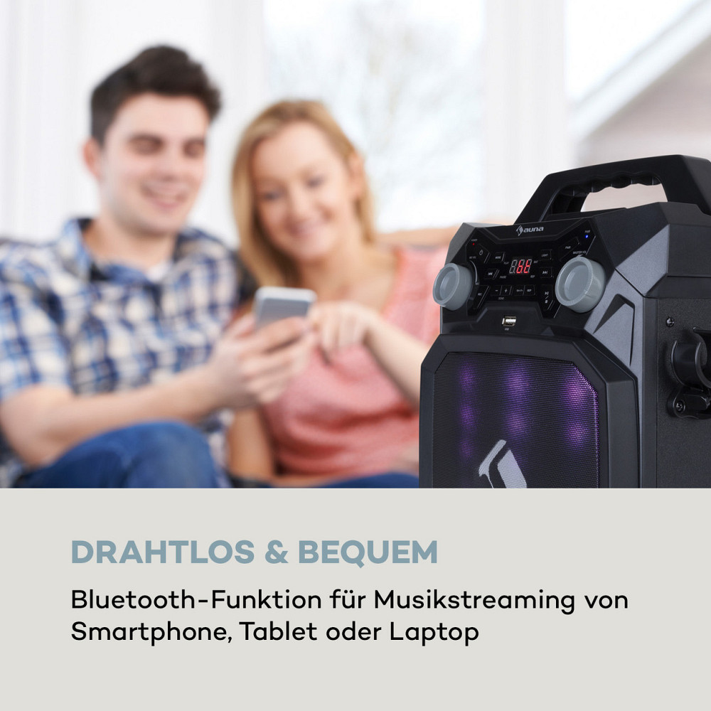 Караоке-система Rockstar LightShow BT USB Line-In/Out 2 x 6,3 мм, черный (Германия, читать описание) Ровно - изображение 7