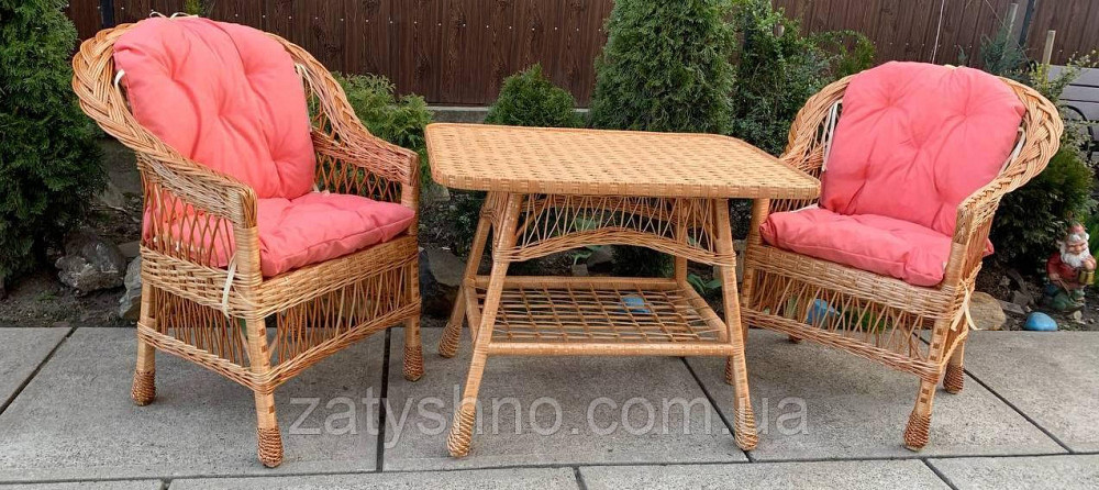 Прочная садовая плетеная мебель с накидками на дачу Киев - изображение 1