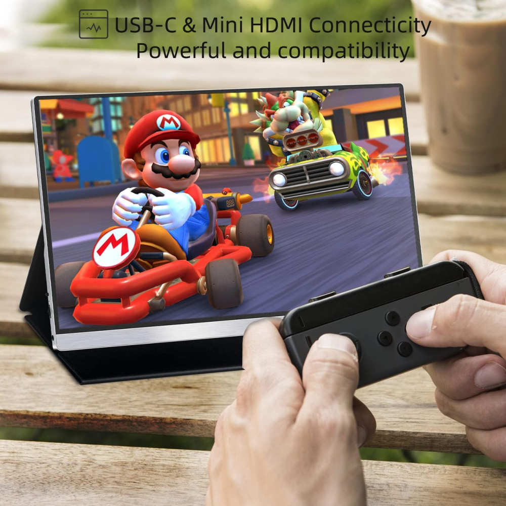 Портативний монітор AYY 15.8" FHD 1080P IPS HDR: Другий екран для MacBook, Ноутбука, PS5, Xbox, Switch + Чохол-підставка Київ - фото 10