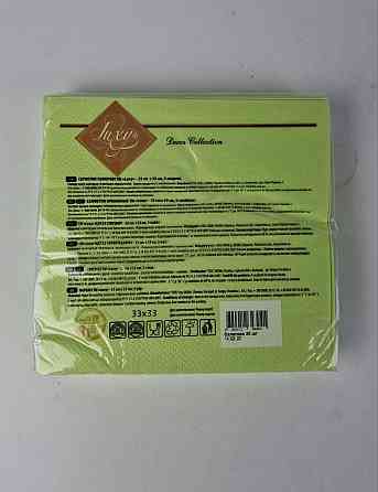 Салфетки бумажные однотонные (ЗЗхЗЗ, 20шт) Luxy Салатовый(3-3) (1 пачка) Харьков