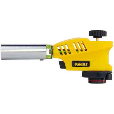 Газовый паяльник Sigma с регулировкой пламени сверху и пьезоподжигом 20мм 153мм (2901431) Винница