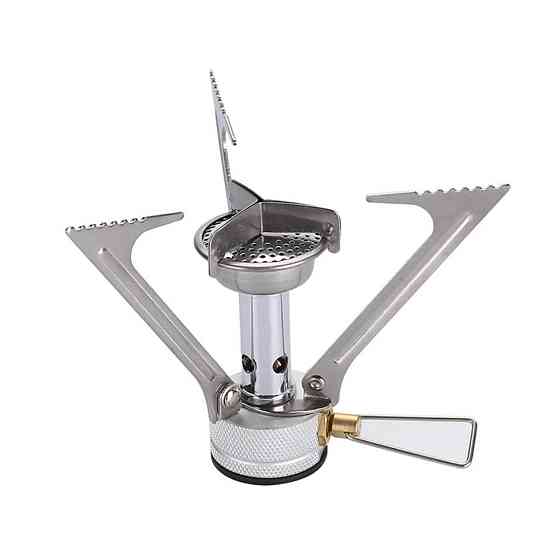 Набор газовая горелка BRS-1 складная + газовый баллон Quest резьбовый бутановый 450г Киев