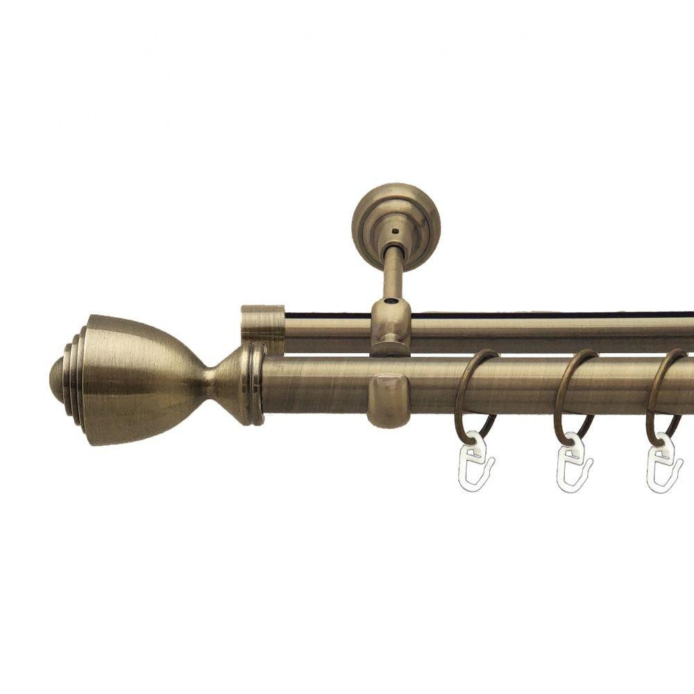 Карниз Orvit Палаціо металевий дворядний опозитний гладка \ профільна труба кільце металеве Антик 25\19 мм 200 см (7524117) Львів - фото 1