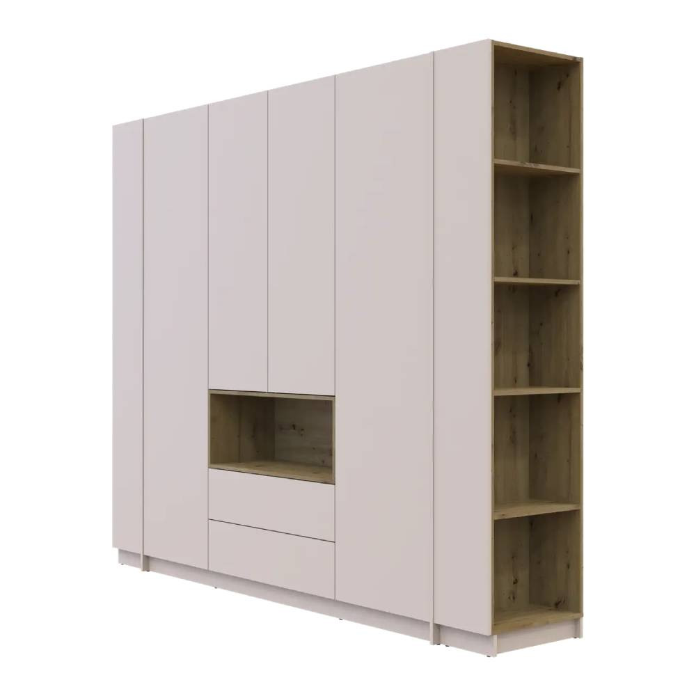 Шафа для одягу з нішою та етажеркою Doros Дейл Кашемір/Дуб Артизан 4 ДСП 234х52х220 DRS-011728 (44900340) Львів - фото 3