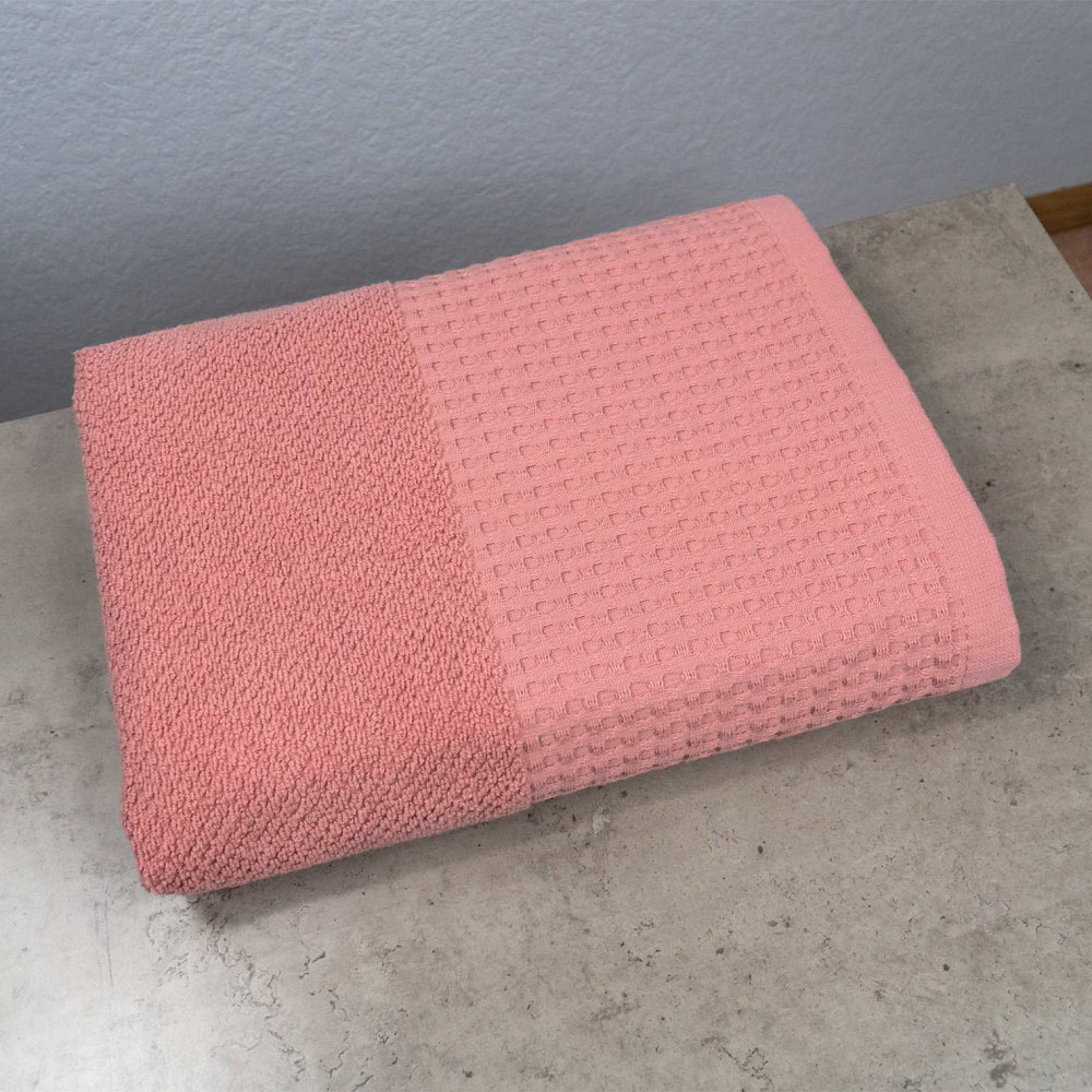 Комплект махровых полотенец Вафельный Бордюр 3шт GM Textile 40х70см, 50х90см, 70х140см 500г/м2 (Пудра) Сумы - изображение 7