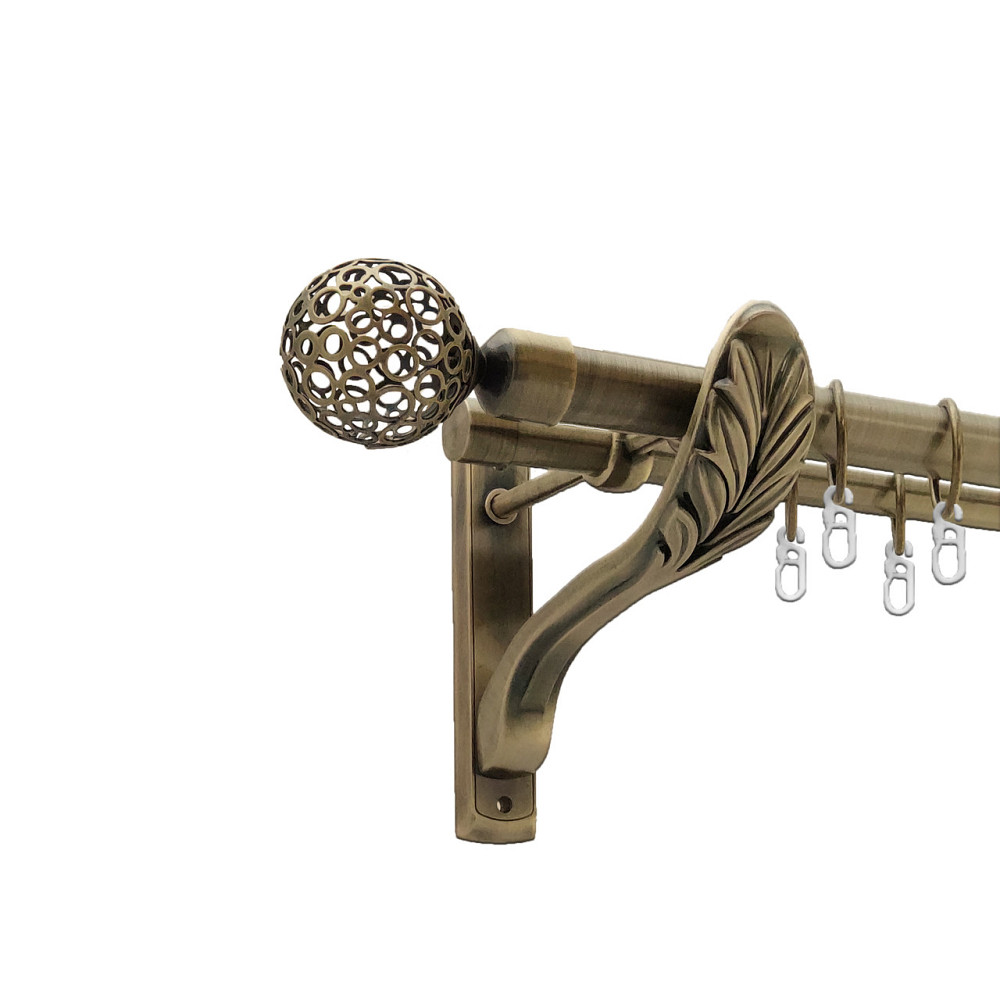 Карниз Orvit Савона металевий дворядний ретро Антик 25\19 мм 240 см (4301708) Львів - фото 1