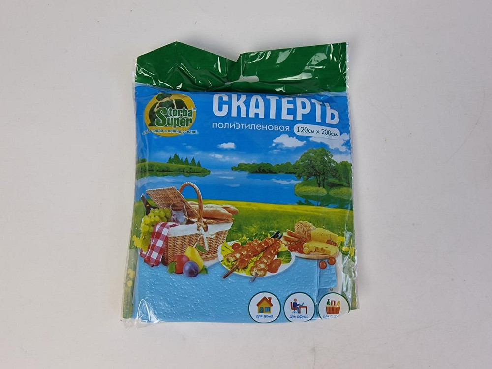 Скатерть одноразовая 120x200 ТМ  Супер Торба голубая 1 шт Харьков - изображение 1