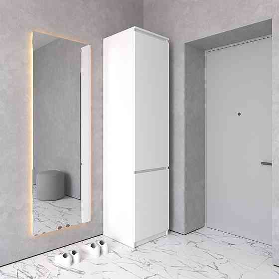 Шафа пенал VAYS R-21 Білий, з полицями та штангою, без ручок, ЛДСП, 50×50×211 см - для одягу та взуття, в передпокій Львів