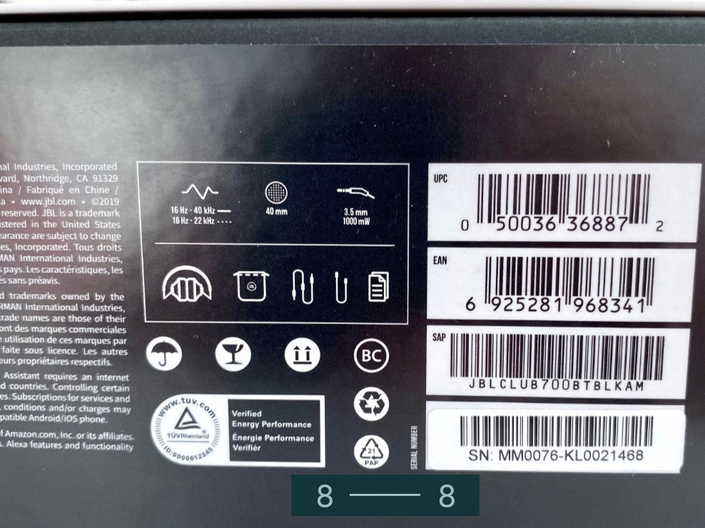 Безпроводные Наушники : JBL CLUB 700 ВТ Bluetooth Харьков - изображение 8