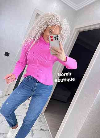 Водолазка жеснкая однотонная рубчик, гольф женский базовый, женские базовые гольфы водолазки в Украине Розовый Киев